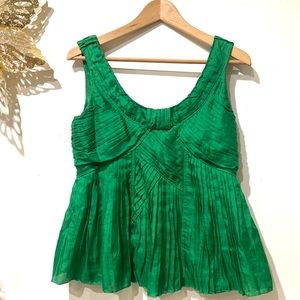 Diane Von Furstenberg Green Silk Sleeveless Blouse